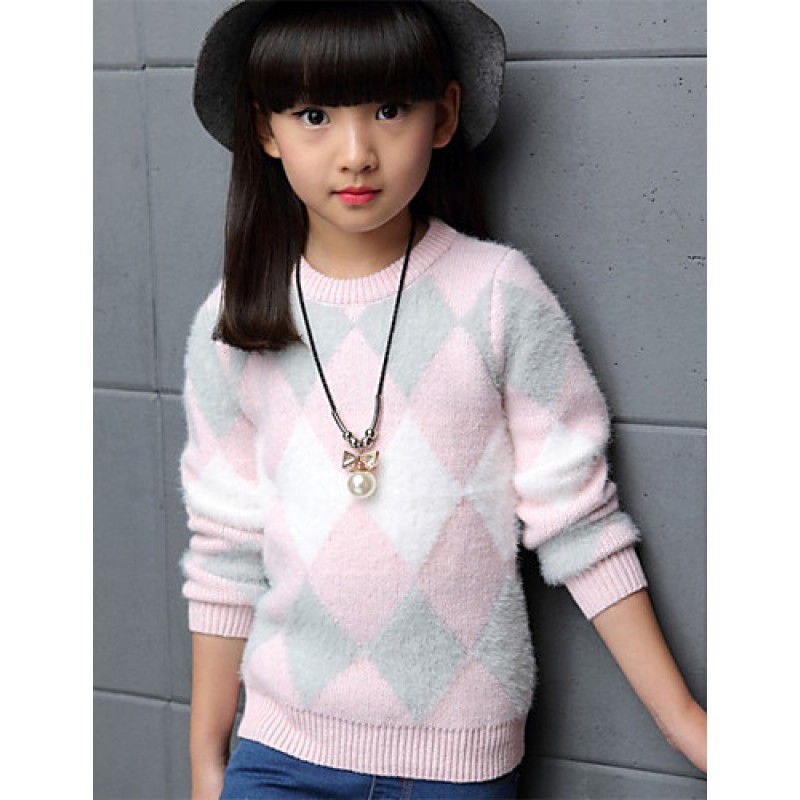 Girl's Casual/Daily Solid Sweater & CardiganPolyester Spring / Fall Blue / Pink / Red  