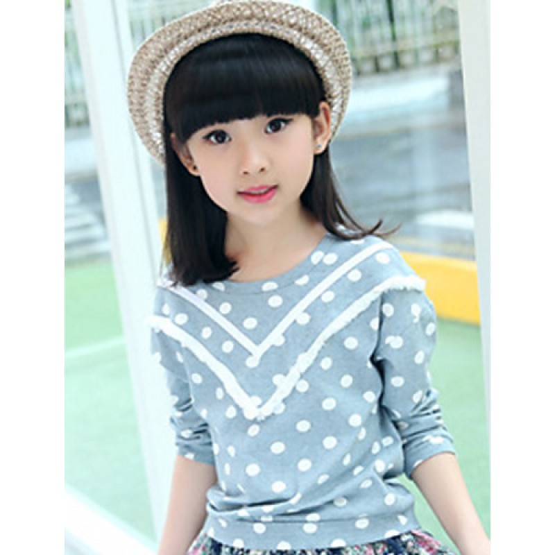 Girl's Casual/Daily Polka Dot TeeCotton Spring / F...