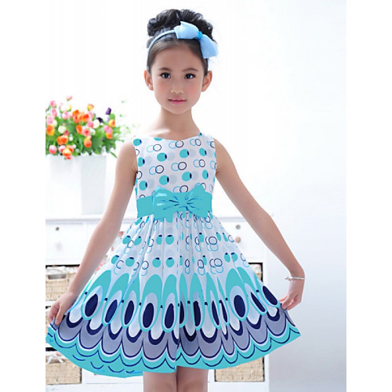 Girl's Going out Print Dress,Cotton Blend Summer /...