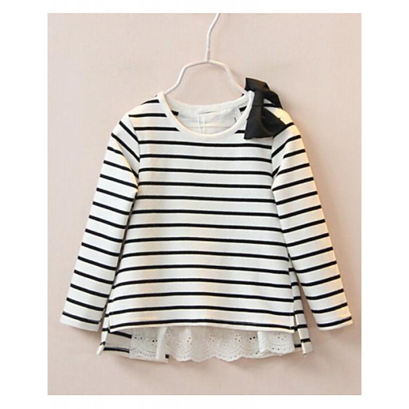 Girl's Casual/Daily Striped TeeCotton Spring / Fal...