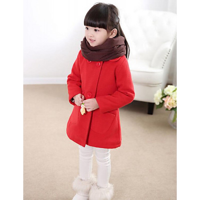 Girl's Casual/Daily Solid Down & Cotton Padded / Suit & BlazerWool / Polyester Winter Blue / Red  