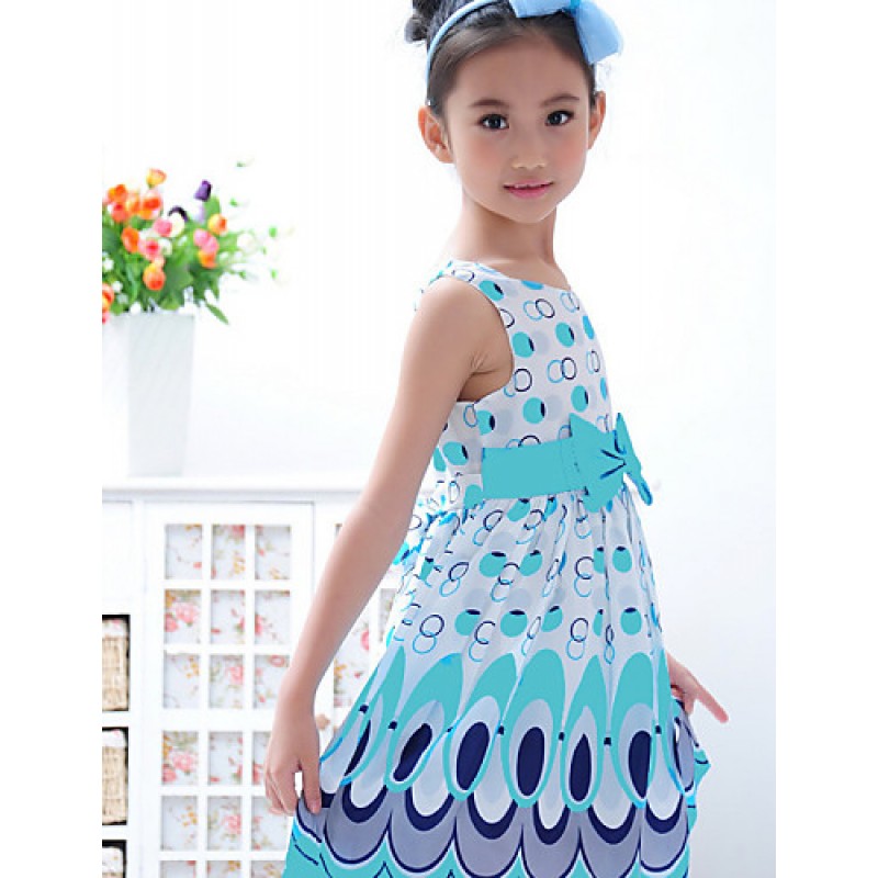 Girl's Going out Print Dress,Cotton Blend Summer / Winter / Fall / Spring Sleeveless  