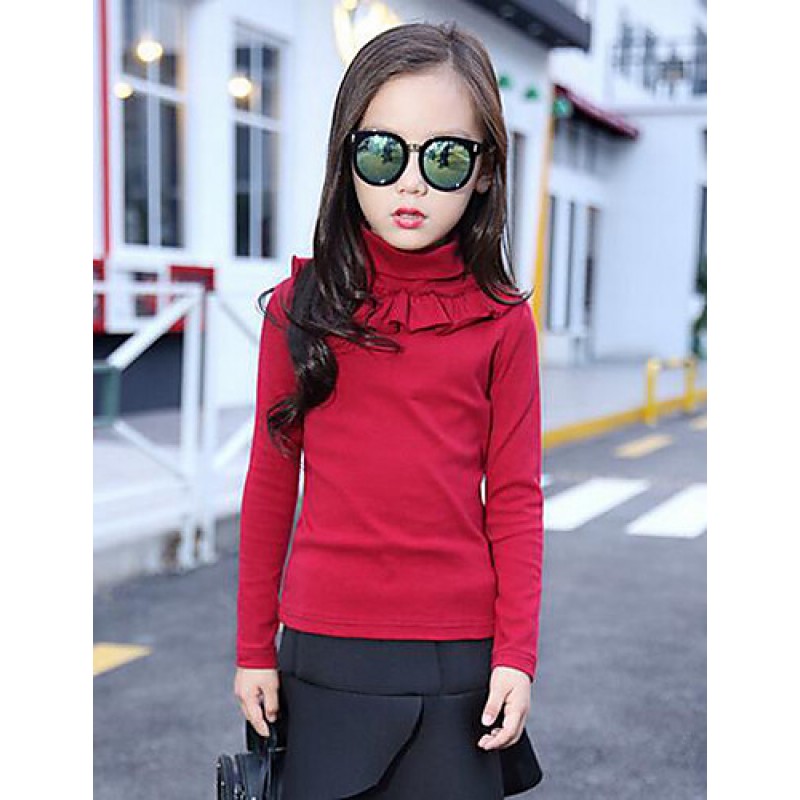 Girl Casual/Daily Solid Sweater & Cardigan,Cot...