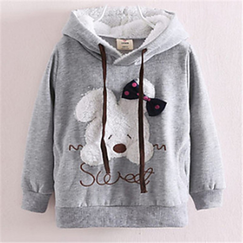 Girl's Pink / Gray Hoodie & Sweatshirt,Cartoon...