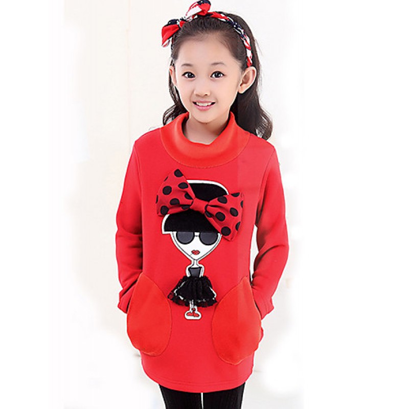 Girls Fashionable Han Edition Cotton  Long Sleeve Long T-shirt render unlined upper garment  