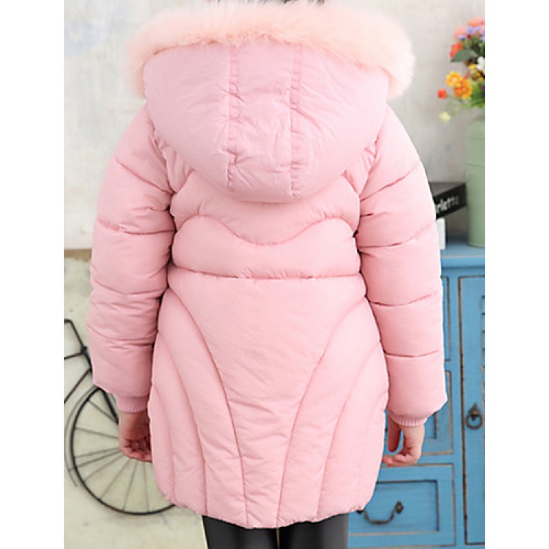 Girl's Casual/Daily Solid Down & Cotton Padded,Cotton Winter Black / Blue / Pink / Red  