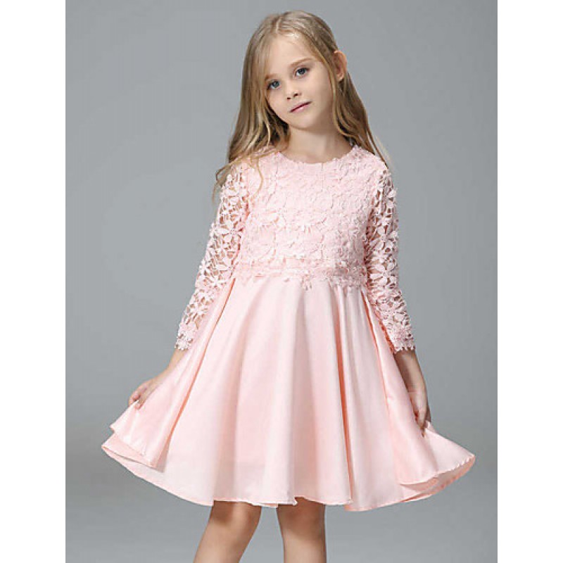 Girl's Party/Cocktail Solid Dress,Polyester / Blen...