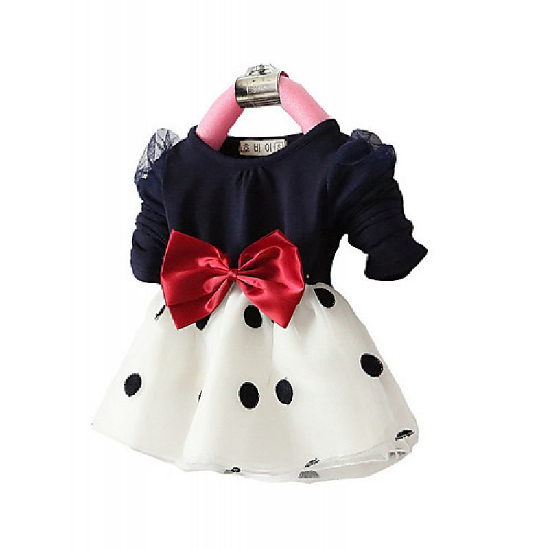 FanXingBeiYiGirl's Party/Cocktail Polka Dot Dress,Others Fall Blue / Pink  